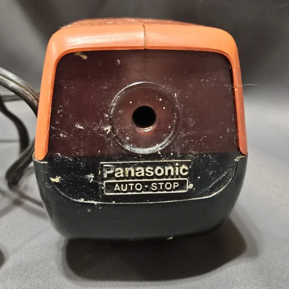 Vintage Panasonic Electric Pencil Sharpener Model‎ KP-88A Orange MCM Space Age.